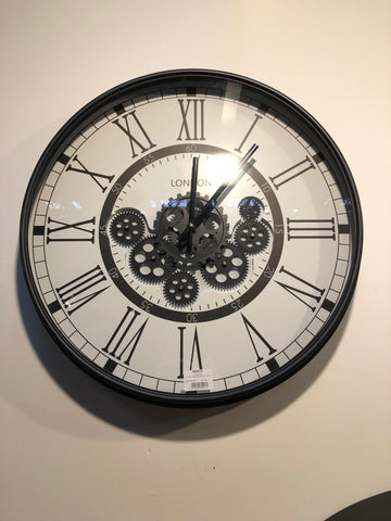 White Faced Open Cog London Wall Clock