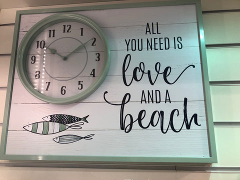 Love and a Beach Wall Clock