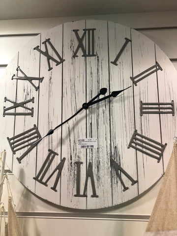 White Faced Drift Wood Wall Clock
