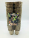 Pack of 50 biodegradable plant pots including 50 FREE plant markers. 6cm round. Ideal for planting seeds, seedlings and cuttings with no repotting. 100% Sphagnum peat becomes completely integrated with the root system and is transplanted with the plant protecting the sensitive young seedlings from transplant shock.