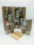 Packs of 25, 50 and 100 biodegradable plant pots. 6cm round. Ideal for planting seeds, seedlings and cuttings with no repotting. 100% Sphagnum peat becomes completely integrated with the root system and is transplanted with the plant protecting the sensitive young seedlings from transplant shock.