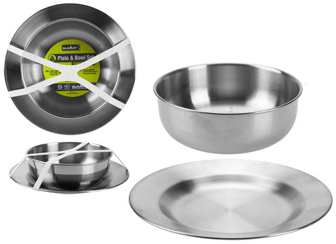 Stainless Steel Plate & Bowl Set