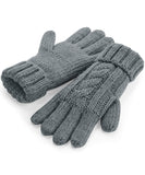 Cable knit unisex melange gloves