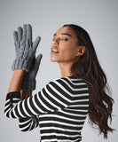 Cable knit unisex melange gloves